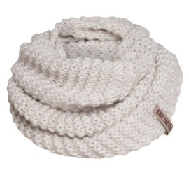 KNIT FACTORY - Alex Loop Scarf - Tube Scarf - Winter Scarf - Round Scarf - Men's Scarf - Women's Scarf - Wool Scarf - Chunky Knitted Rib Pattern - For Men and Women, beige