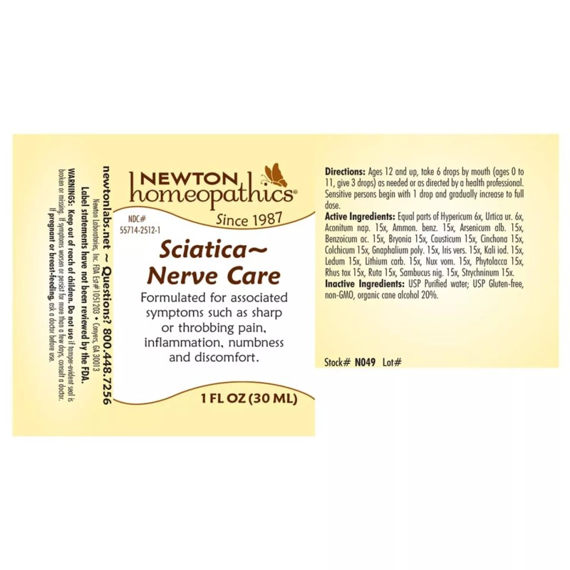 Newton Labs Sciatica & Nerve Care, Homeopathic Formula, 1 Fluid