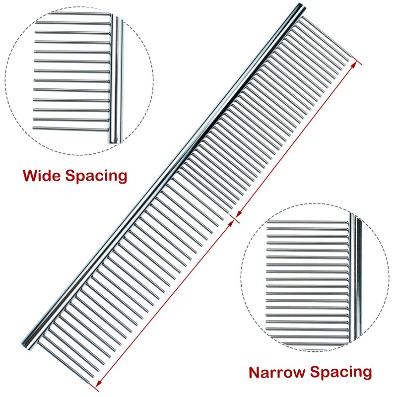 Pet Grooming Brush Metal Flea Comb for Removing Tangles Knots