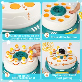 Astronaut Adventure Space Operation Board Games, 4-in-1 Magnetic Fishing Toy for Kids, Interactive Family Games with Rocket Catching, Toddler Toys for 3+ Years Old Gifts