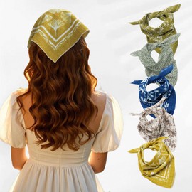 LHXzizizi Oversize Floral Bandanas for Men Women Flower Bandana Headband Scarf Handkerchief for Party Beach Exercising School (Yellow Navy Blue)