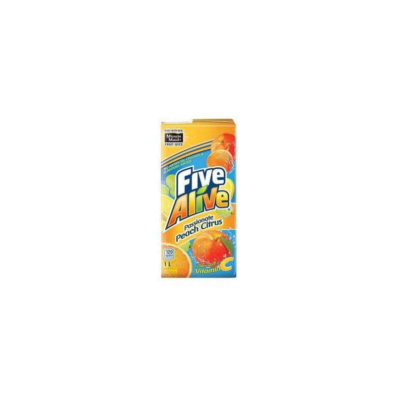 Five Alive Passionate Peach Citrus Juice Box, 1 Liter/2.2lbs, 12-Pack