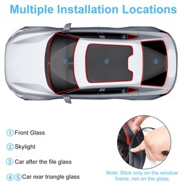 EEEKit 16.4 FT Windshield Rubber Seal Strip, Car Window Weather Stripping Trim, Automotive Weather Stripping Tape, Self-Adhesive Sealing Strip for Car Front Rear Windshield Sunroof Sliding Window