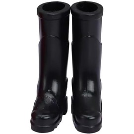 1Pair Black 1/12 Miniature Rubber Boots Dollhouse Garden Accessories Lightweight Dollhouse Decor