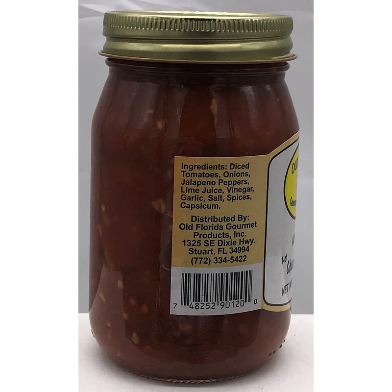 Old Florida Gourmet Salsa Hot Chunky, 16 Ounce - PACK