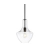 JONATHAN Y JYL6400B Watts 10.5" Glass/Metal LED Pendant Farmhouse Contemporary Dimmable Dining Room Living Room Kitchen Foyer Bedroom Hallway, Oil Rubbed Bronze/Clear