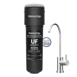 Waterdrop 10UB-UF 0.01 μm Ultra Filtration Under Sink Water Filter System for Baçtёria Reduction, Reduces Lead, Chlorine, Bad Taste & Odor, 8K Gallons, with Dedicated Faucet, USA Tech