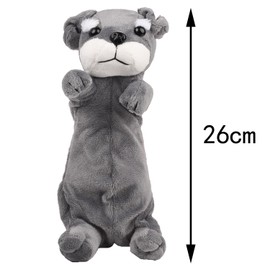 MEISH Dog Shape Pencil Pen Bags 3D Plush Animal Pencil Case Stationery Storage Organizer for School Stationery Supplies (Yellow)