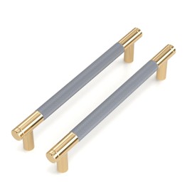 LONTAN 2 Pack Grey Kitchen Handles 160mm Gold Cupboard Handles Drawer Handles Aluminum Alloy Kitchen Cupboard Handles Kitchen Door Handles Gold Cabinet Handles Cabinet Hardware