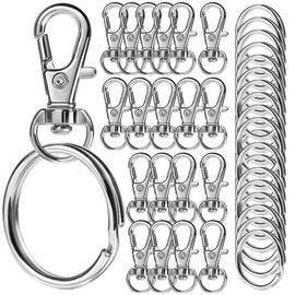 LEOBRO Keychains, 40PCS Key Rings and Keychain Clip, Key Chain Ring and Key Chain Hooks, Keychain Making Kit, for DIY Crafts
