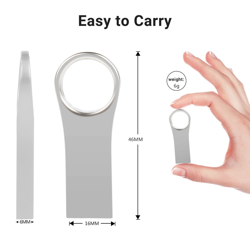 PloutoRich USB Drive, 32GB Flash Drive with Keyring, USB 2.0