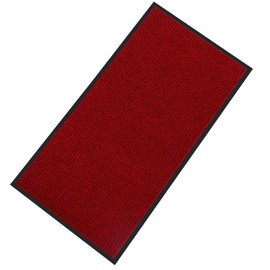 fani Heavy Duty Large Outdoor Indoor Entrance Black Doormat Waterproof Low Profile Entrance Rug Front Door Mat Patio Anti-Skid Rubber Back, 35x72 inch (Red)