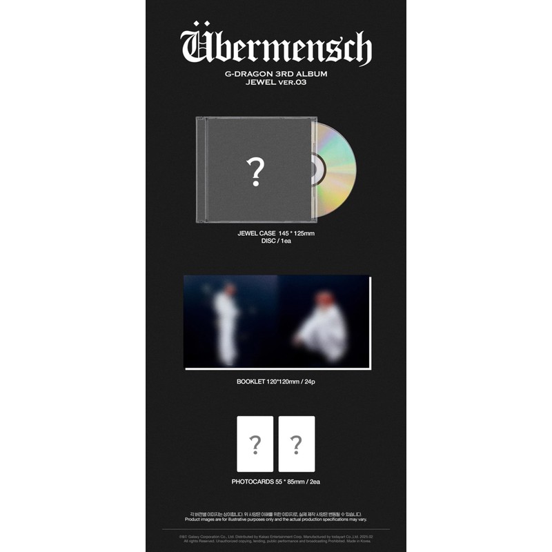 G-DRAGON ÜBERMENSCH 3er álbum UBERMENSCH (JEWEL Ver. 3)