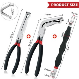 Electrical Disconnect Pliers, Connector Separator 8in Automotive Tools Electrical Connector Pliers, Automotive Tools for Push Tab Style Plugs (3-Piece Set)