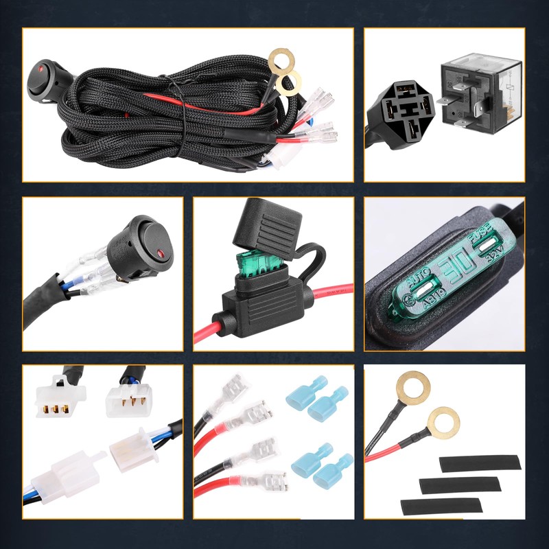 Wiring Harness 2 Lead, Nirider 12V 40A Rocker Switch Relay
