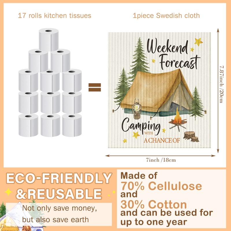 Patelai 6 Pieces Swedish Kitchen Dish Towels Camping Kitchen Cloths