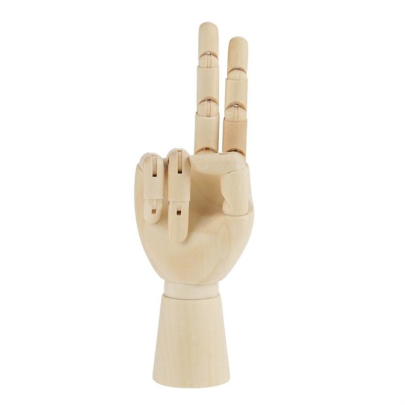 Wooden Hand Model, Mannequin Hand Flexible Movable Fingers Manikin Hand