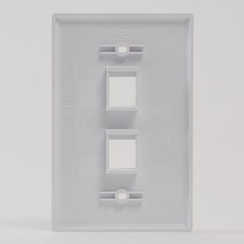 ICC Classic Oversized Faceplate with 2 Ports in Single Gang, White, Single