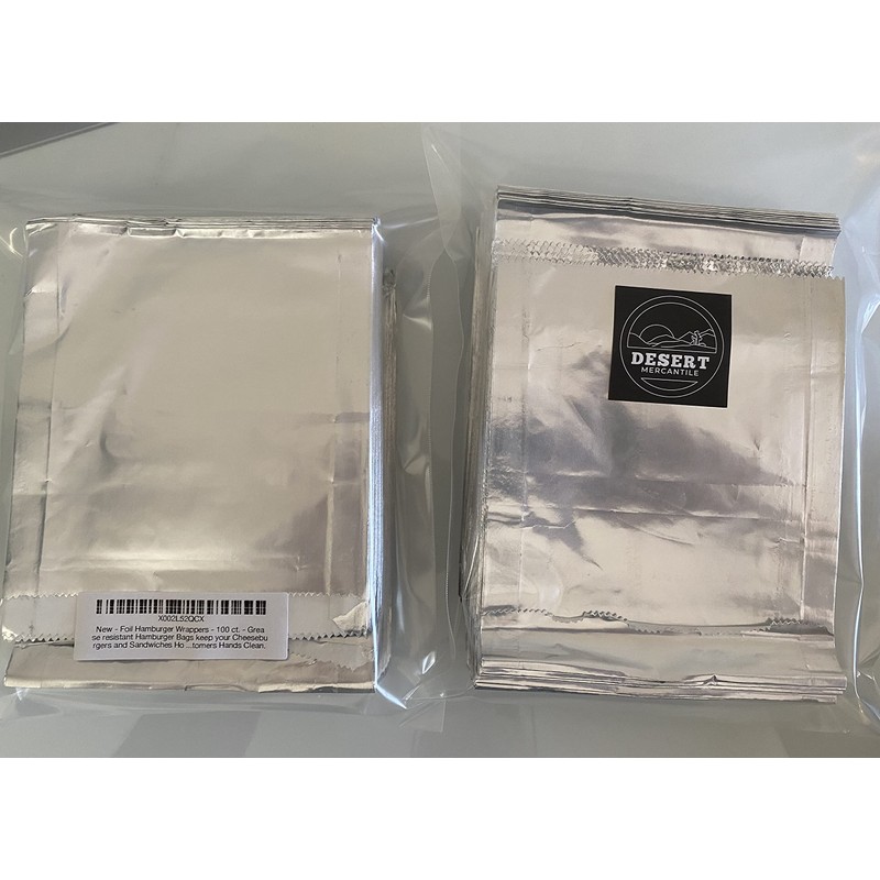 Foil Hamburger Wrappers - 100 ct. - Grease resistant Hamburger