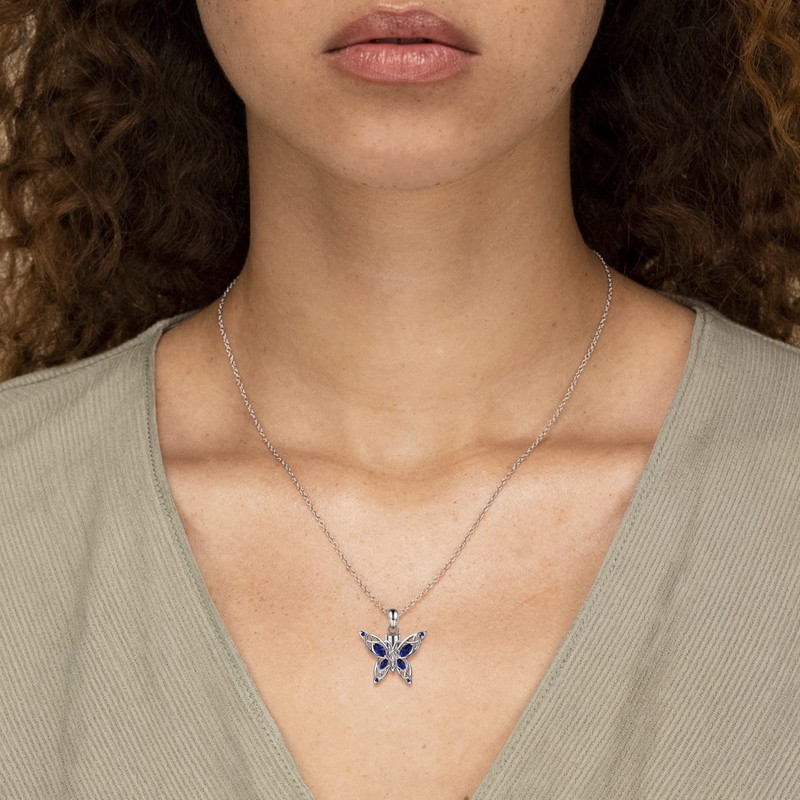 Butterfly Cremation Urn Necklace for Ashes - 925 Sterling Silver