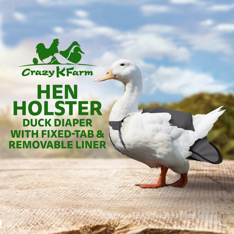 Hen Holster Wrap-Around Duck Diaper with Removable Liner and Adjustable