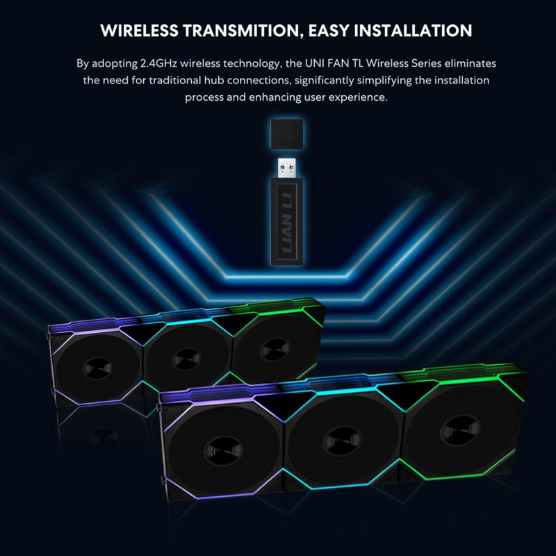 Lian Li UNI Fan TL Wireless 120-Triple Pack-2.4 GHz Wireless