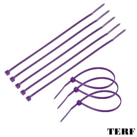 TERF® 100 Pcs Purple Cable Ties 370mm (14.57'') X 4.8mm Premium Nylon Zip Ties Wraps Secure Self Locking Mechanism Plastic Tie for Home Office Garden Garage Workshop DIY Multi Use