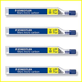 STAEDTLER Mars micro carbon 250 0.3mm HB - Pencil lead refills - 4 Tubes / Packs (48 Leads) HB