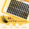 QUEWEL 84PCS Lash Clusters Kit 10-16mm Cat Eye Eyelash Clusters