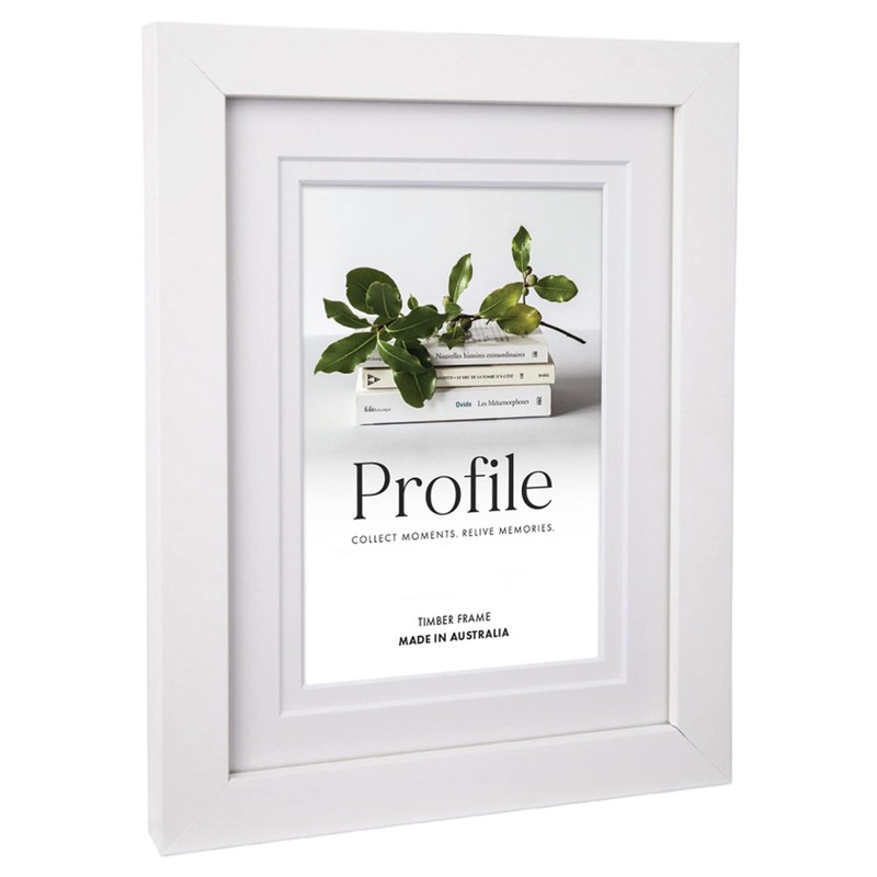 Profile Products Australian Made Timber Frame 10420 Deluxe White 20x25/13x18cm