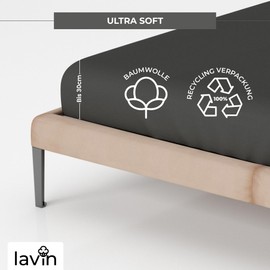 Lavin Fitted Sheet 100% Cotton Jersey Fitted Sheet (Rock Grey, 180/200 x 200 + 30 cm)