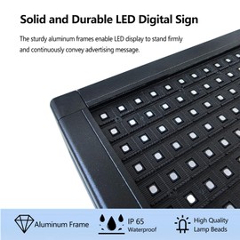 P10 Programmable LED Sign Outdoor, RGB Full Color Scrolling LED Sign with 4000CD/㎡ High Brightness, WIFI Control Open Welcome Led Digital Display for Business Advertising, Store, 40”x 8”