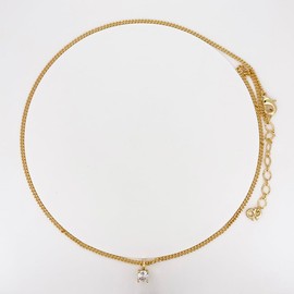 Obidos 14K Gold Plated Cubic Zirconia Diamond Pendant Necklace for Women | Adjustable Slider