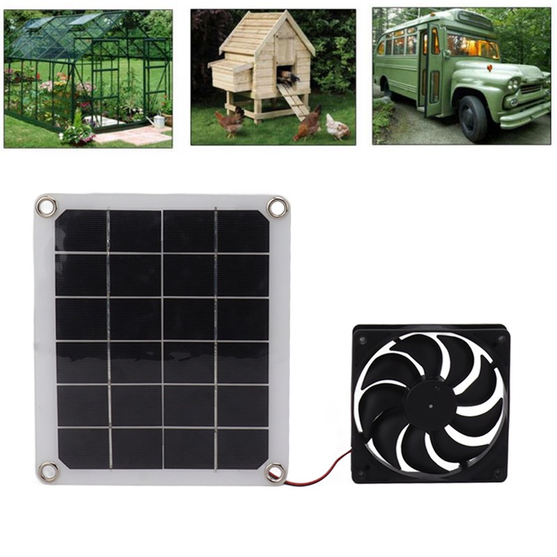 10W Solar Panel Exhaust Fan Waterproof Solar Powered Attic Ventilator