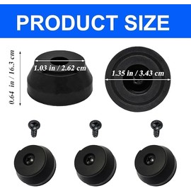 Crovakeu Set of 3 Replacement Screw - in Rubber Cane Tips Feet - Anti - Slip & Wear - Resistant, Ideal for Hurrycane Freedom Edition Walking Sticks, Easy Installation