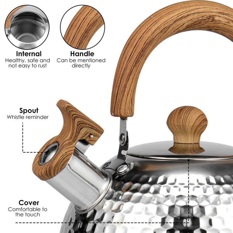 Tea Kettle, Rustproof Whistling Tea Kettle, Food Grade Stainless Steel