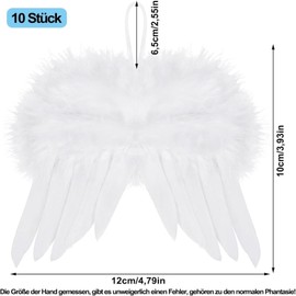 White Small Angel Wings, 10 Pieces Angel Wings Christmas Tree, White Christmas Decoration Fantasy, Mini White Feather Plastic Angel Wings, Angel Wings Decoration, White Small Angel Wings, for