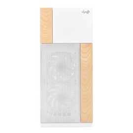 InWin F5 White E-ATX Full Tower Computer Case with Customizable Wooden Front Modular Bezels, Tempered Glass Panels, Ventilated Mesh Panels, and Offers Back Connect ATX Motherboard Support