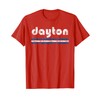 Dayton Ohio Retro Three Stripe Weathered Vintage T-Shirt