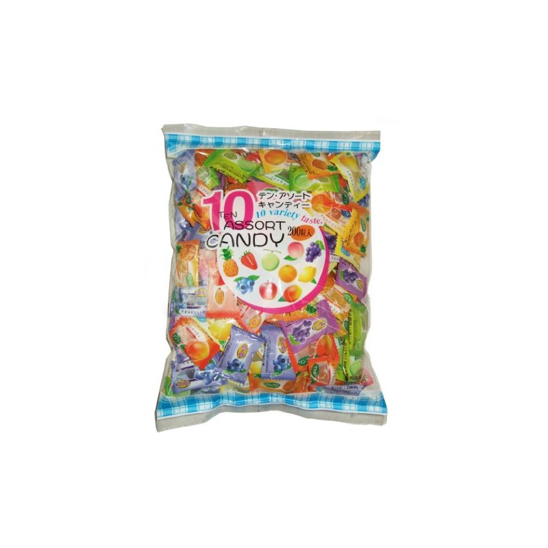 Nissin Dolce 10 Assorted Fruit Candy, 19.8 oz (560 g)