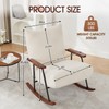 MAISONGO Modern Rocking Chair Indoor, Upholstered Glider with Wooden Legs
