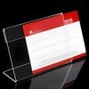 Clear Acrylic Sign Holders with Slanted Back, Adjustable Desk Display