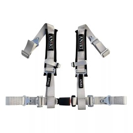 ANIKI GRAY 4 POINT 2" BUCKLE SEAT BELT HARNESS w/ SHOULDER PAD UTV ATV Go-Kart