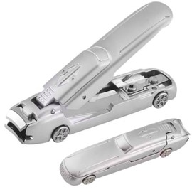 Nail Clippers for Men with Catcher No Splash, Cool Car Model Large Heavy Duty, Gift for Men Dad Husband Boyfriend, Unique Nail Cutter (Silver)
