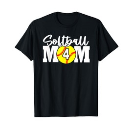 Softball Mom Number #4 T-Shirt
