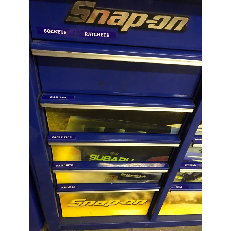 24 Toolbox Drawer Label Stickers Decals Organiser Blue