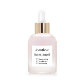 [BONAJOUR] Vegan beauty Rose Stem Cell Ampoule - Best Face Anti-Wrinkle & Aging, Brightening Care / Total Care Serum 1.0 Fl. Oz