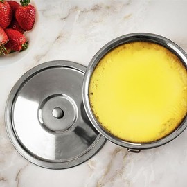Arga - Water Bath Mould - Pudding Mould with Lid - Moulds for Pudding - Pudding Moulds for Falling - Creme Brulee Bowls, Souffle Moulds - Stainless Steel - 16 cm