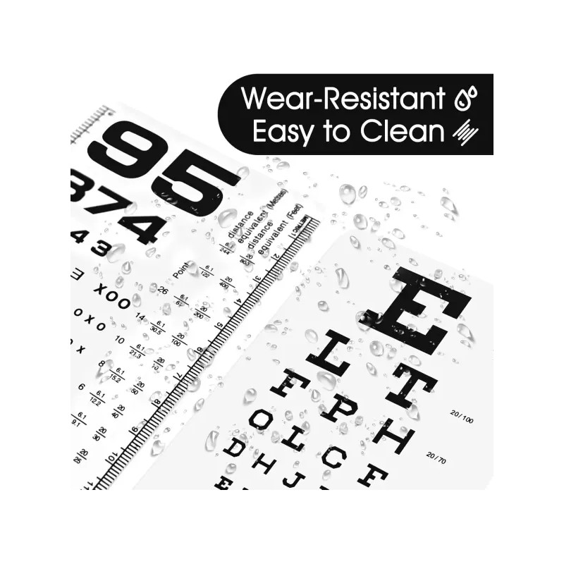 Snellen Rosenbaum 포켓 차트 - 시력 검사용 스넬렌 로젠바움 6.5x3.5인치