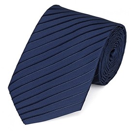 Fabio Farini Modern Striped Men's Tie in 8 cm Wide - Tie Suitable for the Office with Suit Thanks to Robust Easy-Care Microfibre, Striped Navy Blue